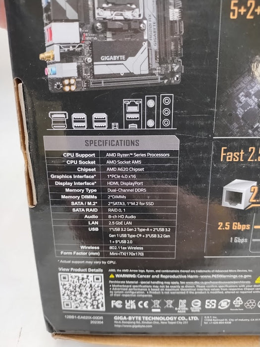 GIGABYTE A620I AX Motherboard- SEE DETAILS