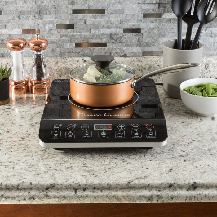 Hastings Home Countertop 1800W Single Burner Induction Cooktop