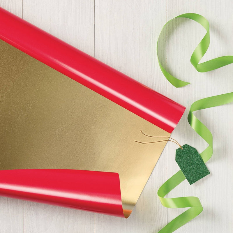 25 sq ft Reversible Christmas Gift Wrap Red/Gold Foil - Wondershop (LOCAL PICKUP ONLY)