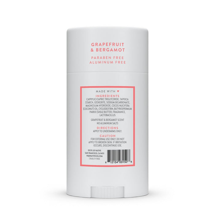 Native Deodorant - Grapefruit & Bergamot - Aluminum Free - 2.65 oz