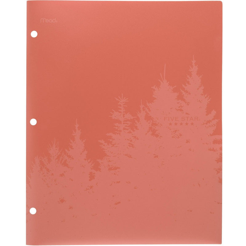 Five Star 2 Pocket Plastic Folder Recycled Plastic Zion Clay: Polypropylene, 3 Hole Punched, 150 Sheet Capacity