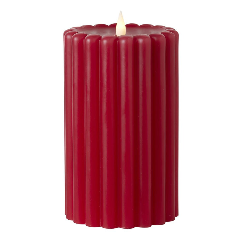 Seasonal LLC Wide Ribbed Motion Flameless Candle, 3D Moving Flame, Authentic Look, Safe, Cozy & Relaxing Ambiance, Home & Event Décor, Gift Giving, Remote To Control Brightness, Flicker & Timer