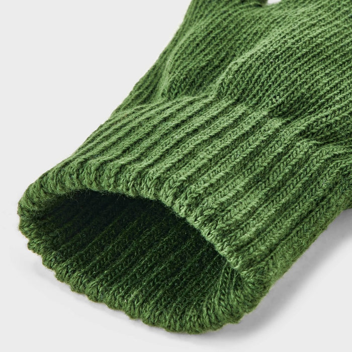 Men's Knit Tech Touch Gloves - Goodfellow & Co Dark Green One Size Fits Most