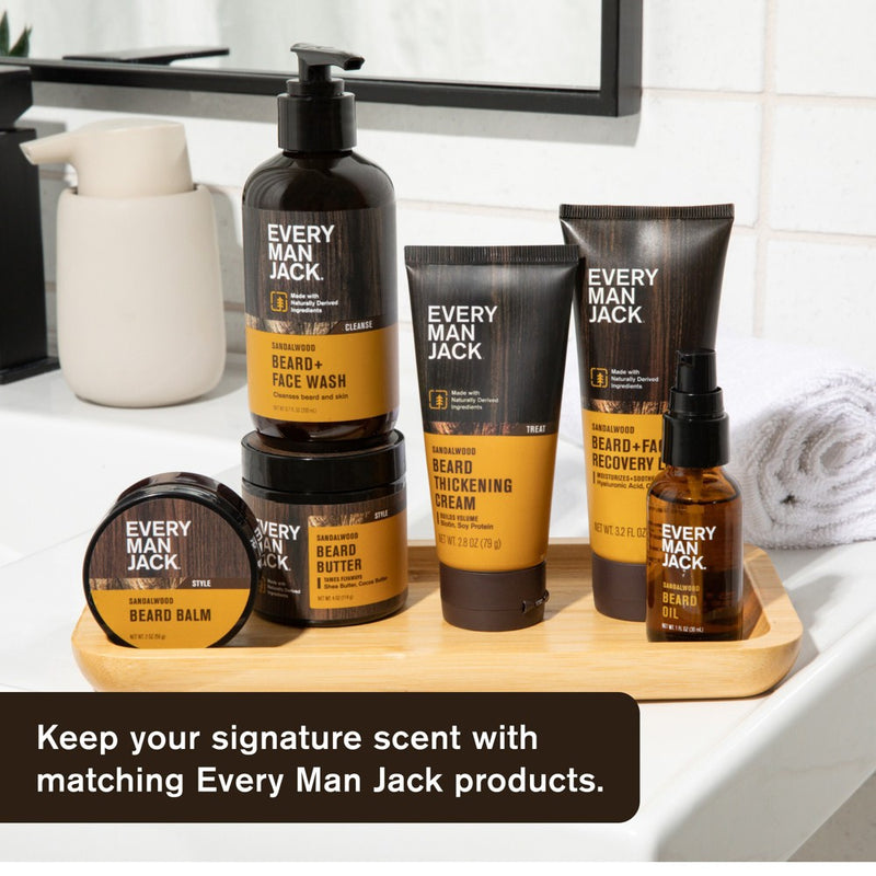 Every Man Jack Beard Grooming Kit - Sandalwood - Travel Size - 5ct
