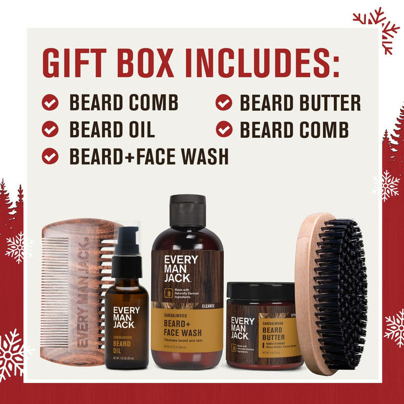 Every Man Jack Beard Grooming Kit - Sandalwood - Travel Size - 5ct