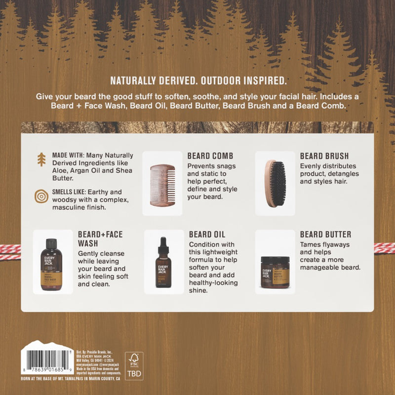 Every Man Jack Beard Grooming Kit - Sandalwood - Travel Size - 5ct