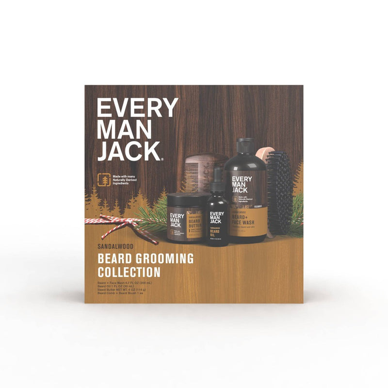 Every Man Jack Beard Grooming Kit - Sandalwood - Travel Size - 5ct