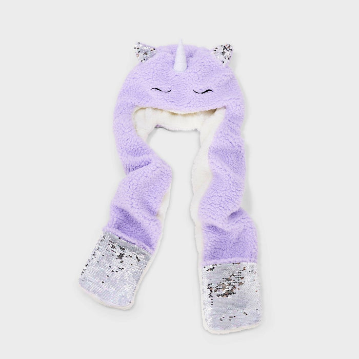 Girls' Unicorn Hooded Scarf - Cat & Jack Purple