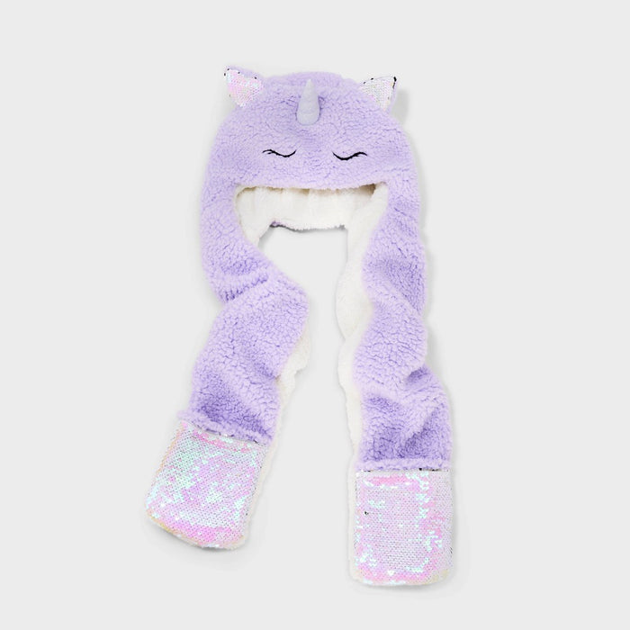 Girls' Unicorn Hooded Scarf - Cat & Jack Purple