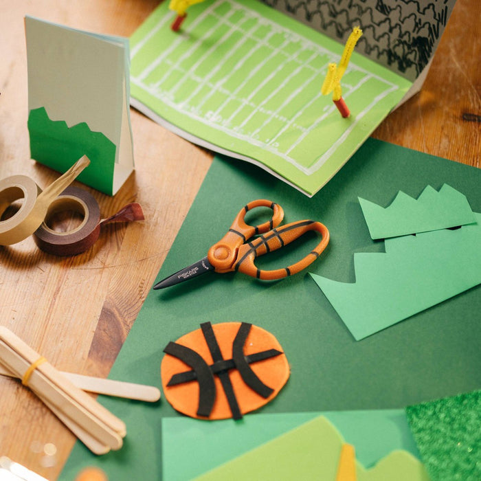 Fiskars 5" Non-Stick Sports Point Kids' Scissors Basketball