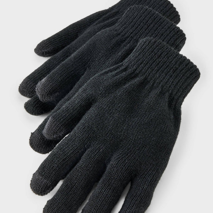 Kids' 3pk Value Gloves - Cat & Jack Black
