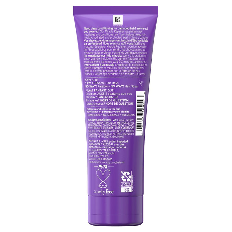 Aussie Miracle Repairer Deep Hydration Mask with Aloe - 6.6 fl oz
