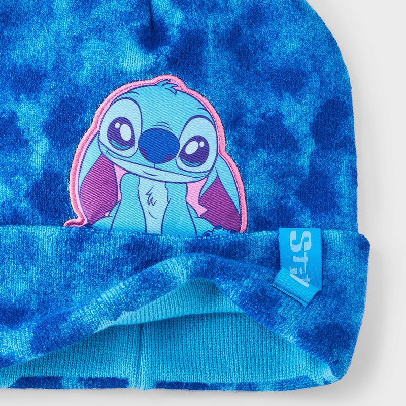 Girls' Disney Stitch Tie-Dye Pom Beanie