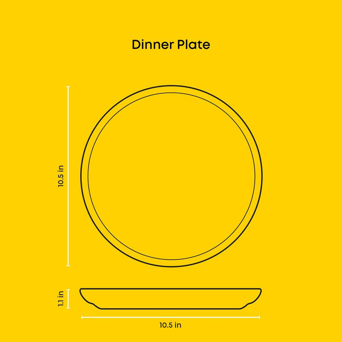 JoyJolt Mesa 6-Piece Stoneware Dinner Plates Set – 10.5” – Matte Sage Green