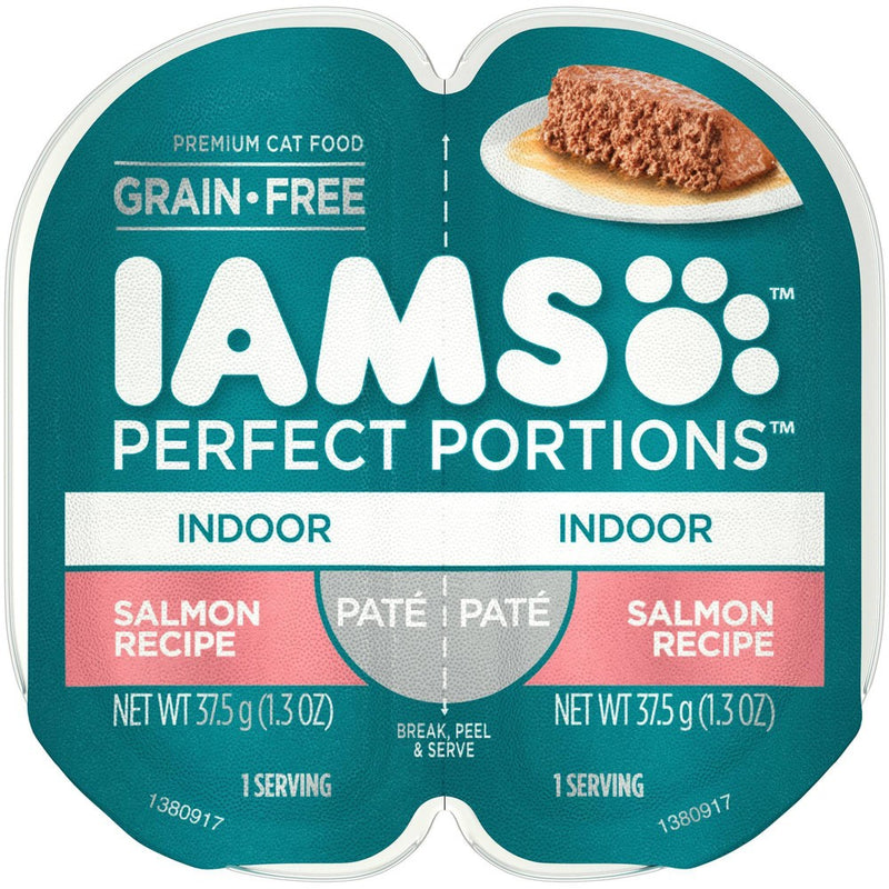 IAMS Perfect Portions Grain Free Pate Premium Wet Cat Food Indoor Salmon Recipe - 2.6oz