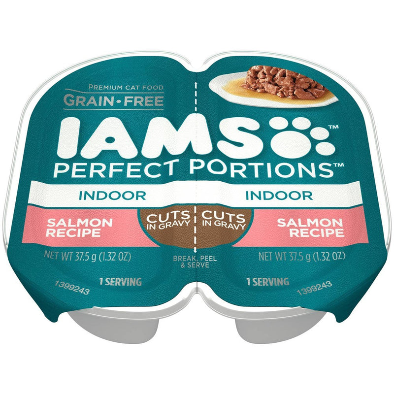 IAMS Perfect Portions Grain Free Pate Premium Wet Cat Food Indoor Salmon Recipe - 2.6oz