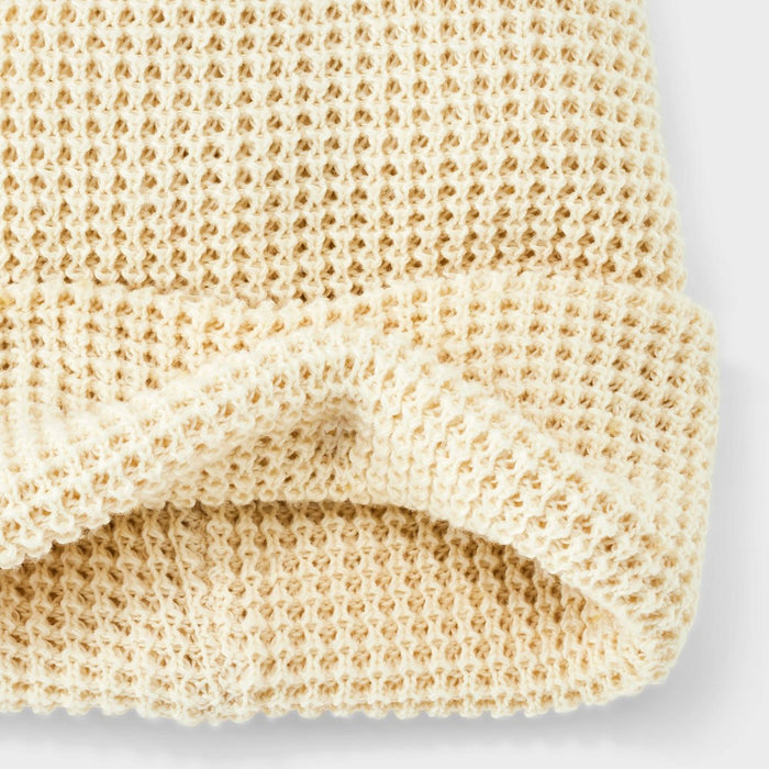 Men's Waffle Knit Beanie - Goodfellow & Co Cream