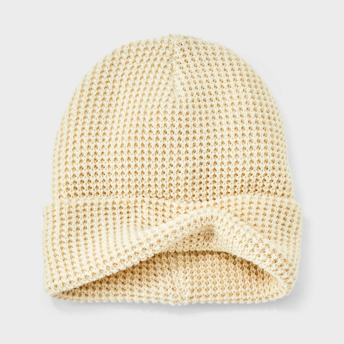 Men's Waffle Knit Beanie - Goodfellow & Co Cream