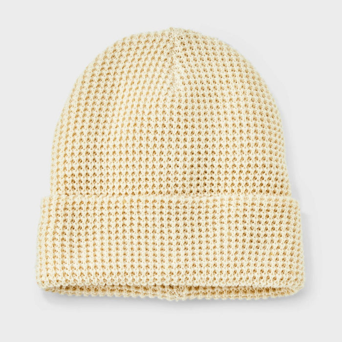 Men's Waffle Knit Beanie - Goodfellow & Co Cream