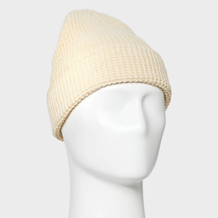 Men's Waffle Knit Beanie - Goodfellow & Co Cream