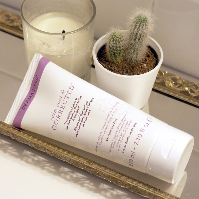 DERMAdoctor Tranquility Cleanser Dermatologist Formulated 2% Pyrithione Zinc for face body & Scalp - 7.10 oz
