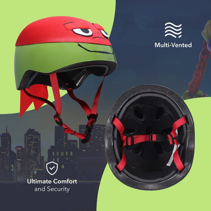 Teenage Mutant Ninja Raphael Helmet for Kids Adjustable Fit Ages 3+