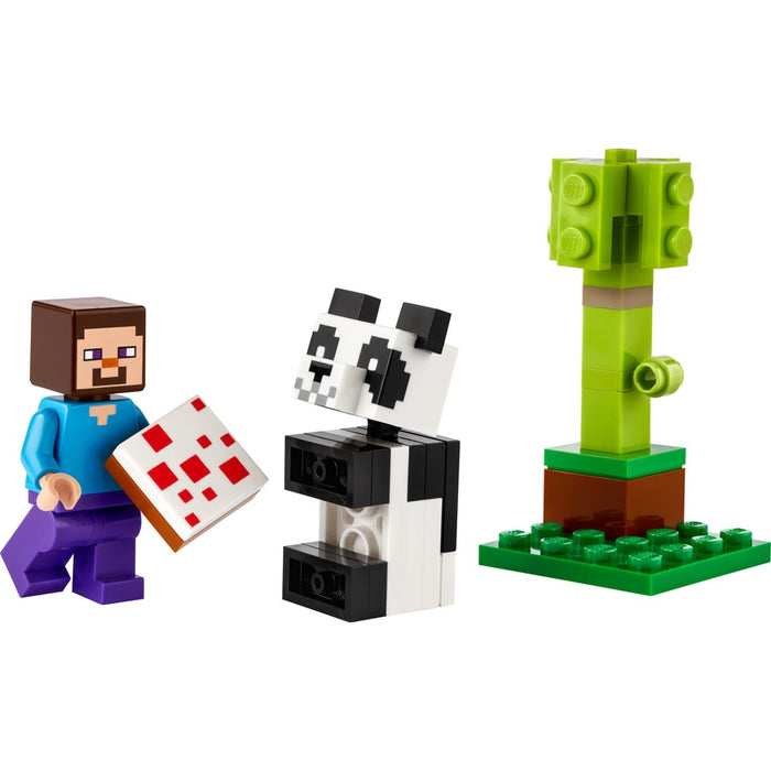 LOT OF 3!! LEGO Minecraft Steve and Baby Panda 30672 LOT OF 3