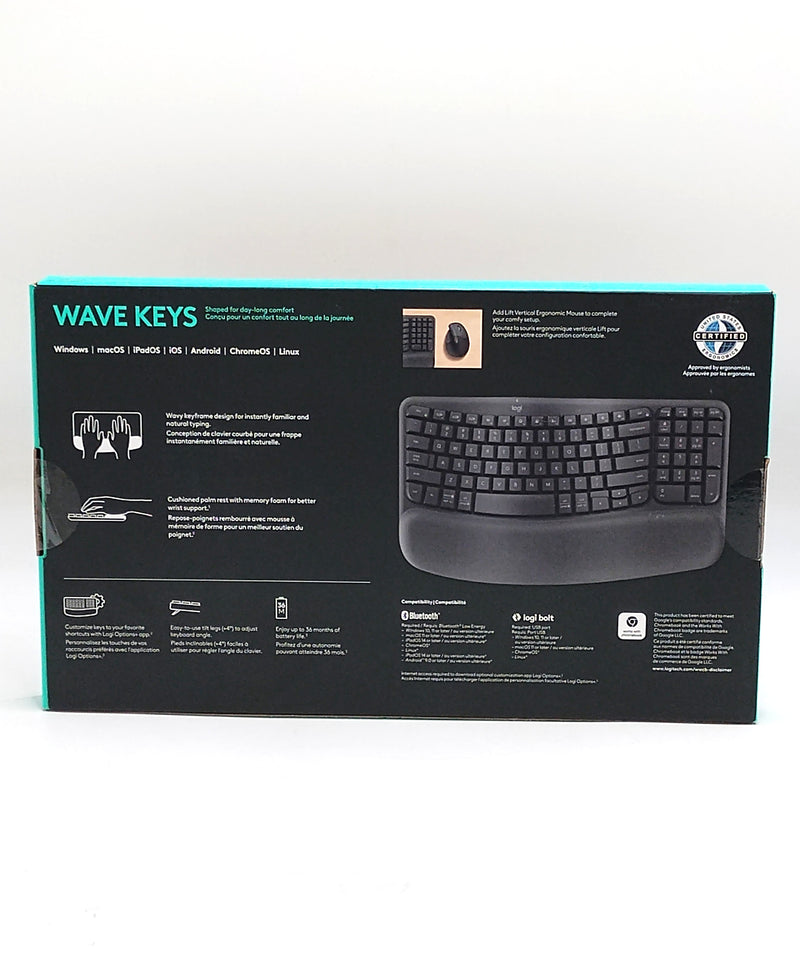 Logitech Wave Keys Bluetooth Keyboard - Black