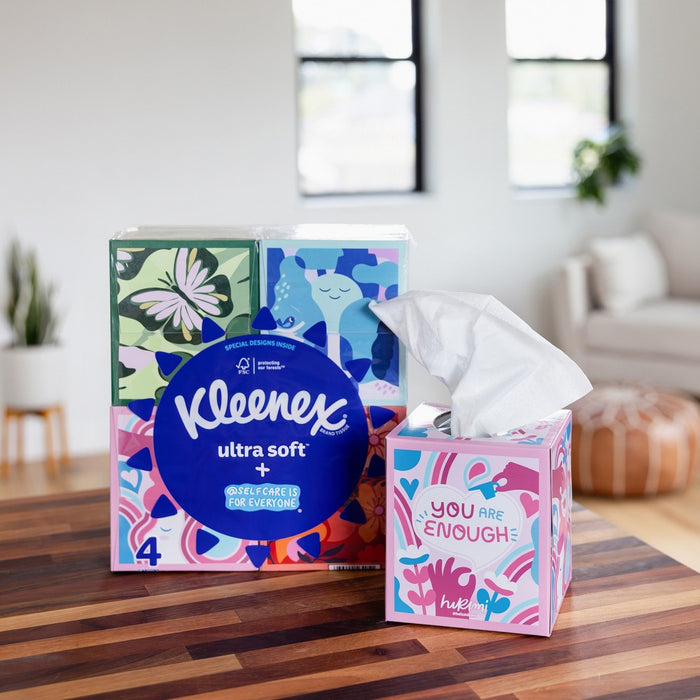 Kleenex Ultra Soft Facial Tissue - Self-Care Awareness Pack - 4pk/60ct