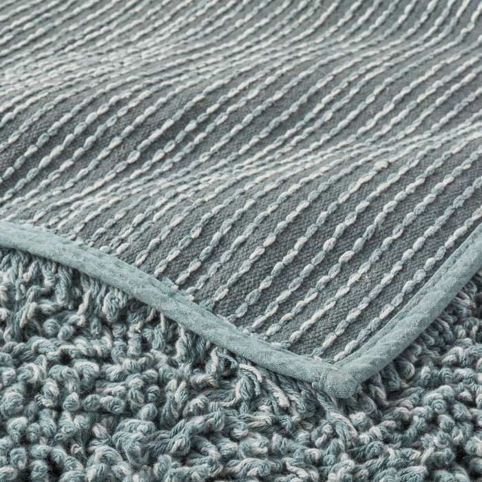 21"x34" Melange Looped Bath Rug Teal Blue - Casaluna: Cotton, Tufted, OEKO-TEX Certified