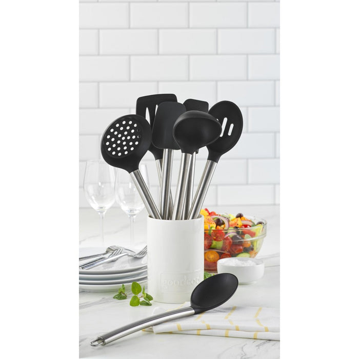 GoodCook Ready 8pc Silicone Tool and Crock Set: Ladle, Spatula, Slotted Turner, Utensil Holder, Dishwasher-Safe