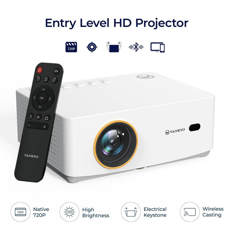 Vankyo Leisure 470W 720P Portable Projector with Wireless Connectivity