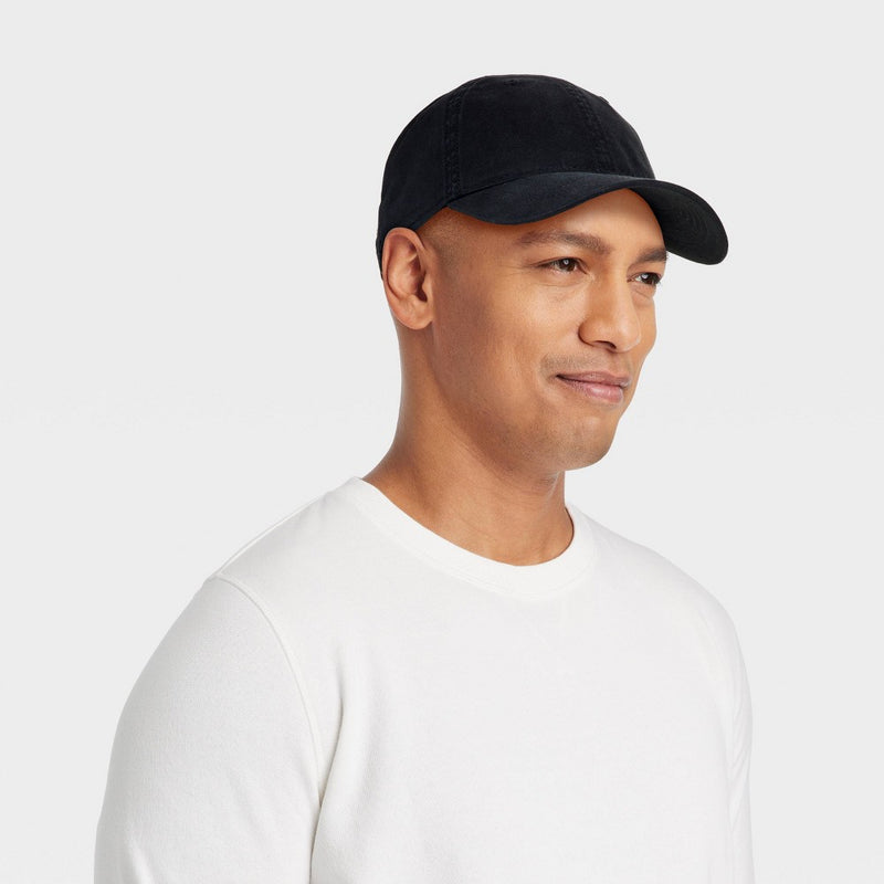 Men's Cotton Washed Baseball Hat - Goodfellow & Co Black