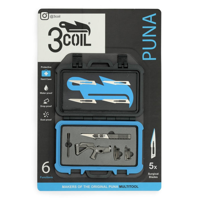 3Coil Puna, Small Keychain Multitool with Scalpel Knife, Screwdriver, Bottle Opener