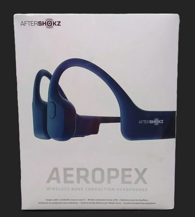Aftershokz Aeropex - Open-Ear Bluetooth Bone Conduction Sport Headphones - Sweat Resistant Wireless Earphones For Workouts And Running - Built-In Mic - With Sport Belt