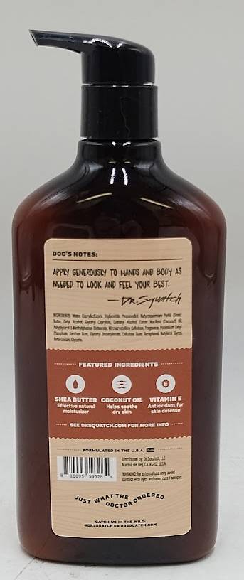 DR. SQUATCH Hand Lotion - Wood Barrel Bourbon - 10oz