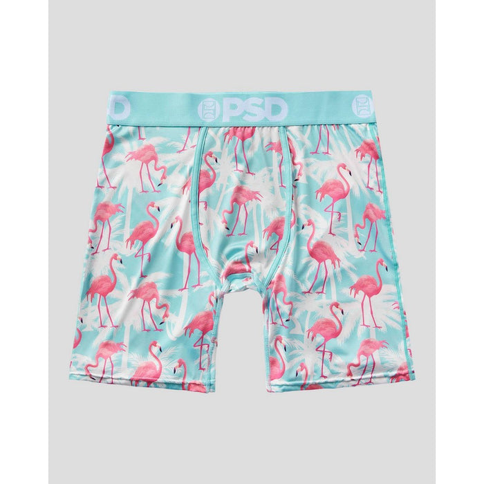 PSD Men's Flamingo Tropical Print Boxer Briefs 2pk - Pink/White/Light Aqua Blue L