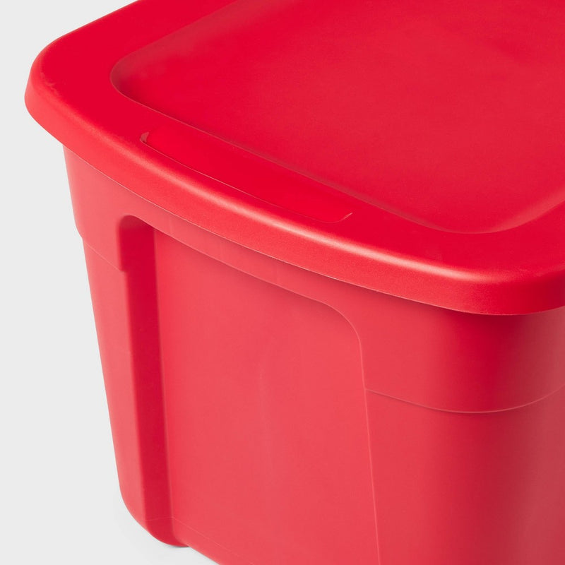 18gal Non-Latching Tote - Rocket Red - Brightroom: Stackable Plastic Utility Storage, 18gal Capacity, Lidded Design (LOCAL PICKUP ONLY)