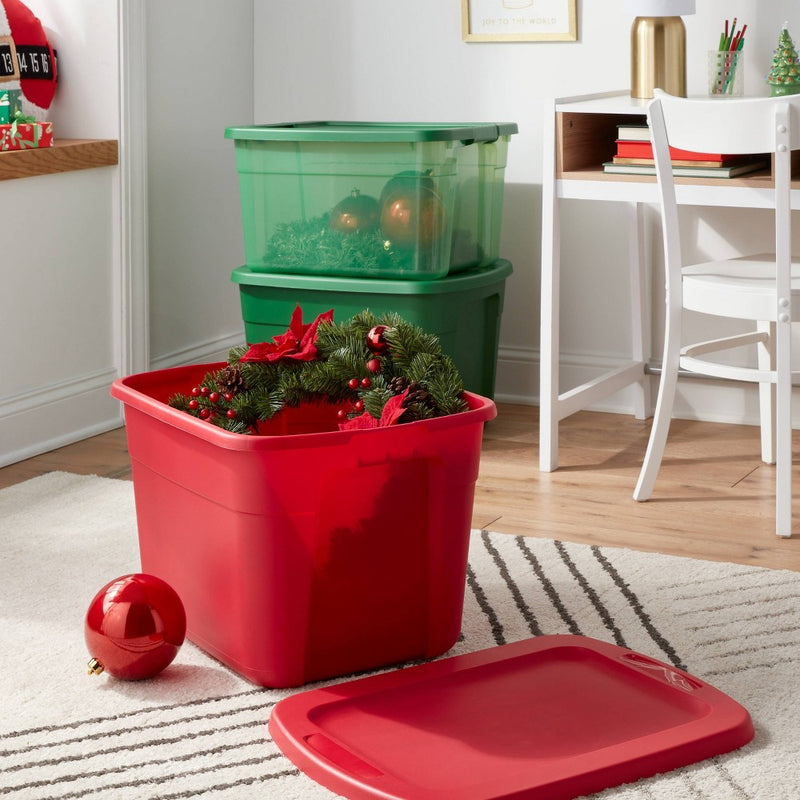 18gal Non-Latching Tote - Rocket Red - Brightroom: Stackable Plastic Utility Storage, 18gal Capacity, Lidded Design (LOCAL PICKUP ONLY)