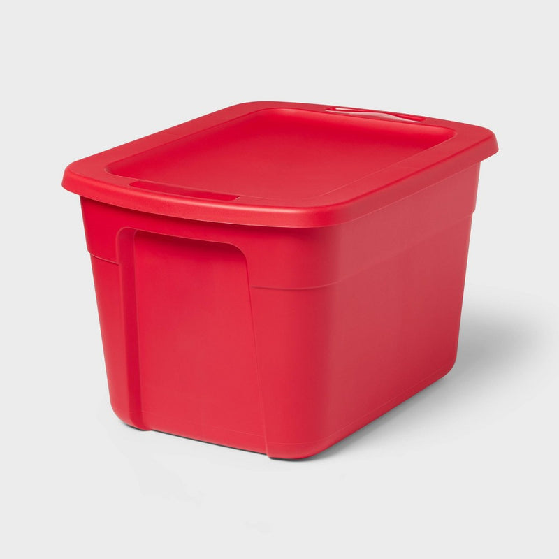18gal Non-Latching Tote - Rocket Red - Brightroom: Stackable Plastic Utility Storage, 18gal Capacity, Lidded Design (LOCAL PICKUP ONLY)