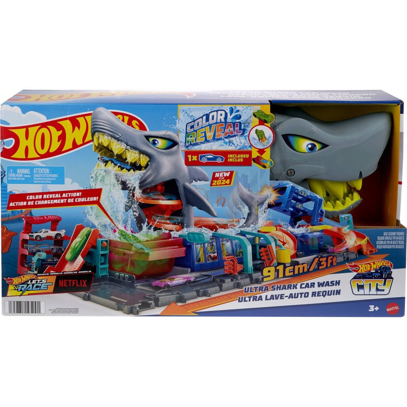 Hot Wheels Ultra Shark Car Wash Playset: Plastic Toy Vehicle Set, 1:64 Scale (LOCAL PICKUP ONLY)