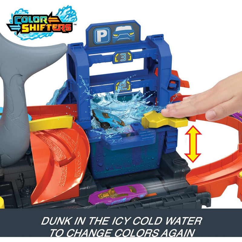 Hot Wheels Ultra Shark Car Wash Playset: Plastic Toy Vehicle Set, 1:64 Scale (LOCAL PICKUP ONLY)