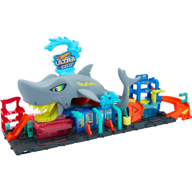 Hot Wheels Ultra Shark Car Wash Playset: Plastic Toy Vehicle Set, 1:64 Scale (LOCAL PICKUP ONLY)