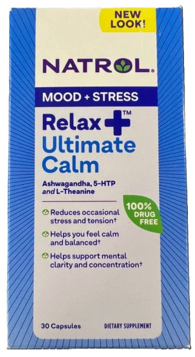 Natrol Relax+ Ultimate Calm Mood & Stress Capsules - 30ct EXP: 06/26+