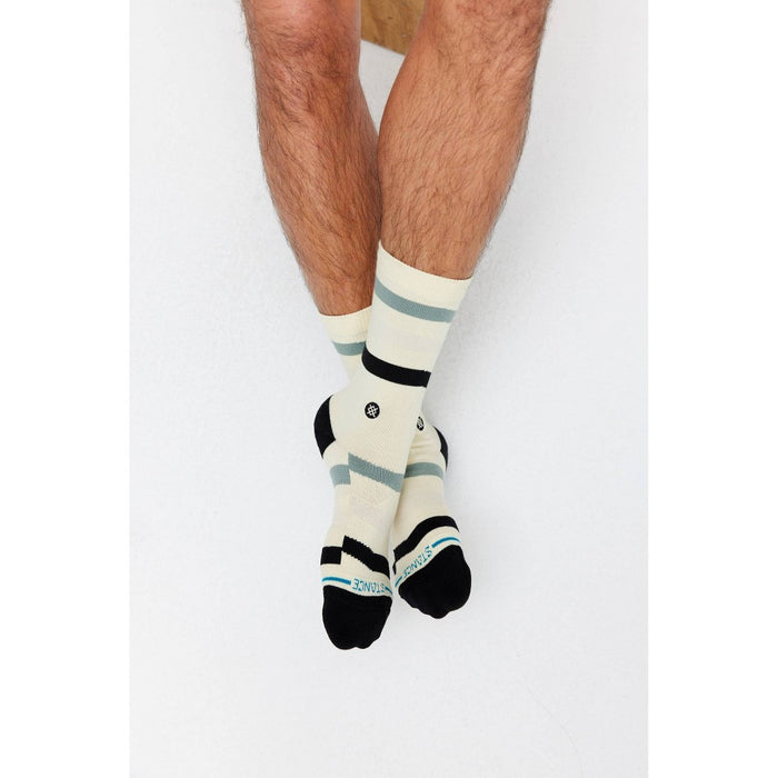 STANCE x WADE Men's Striped Slant Crew Socks - Tan 6-12