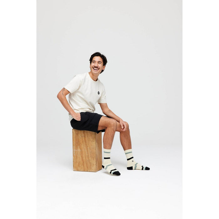 STANCE x WADE Men's Striped Slant Crew Socks - Tan 6-12