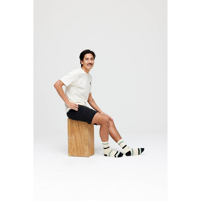 STANCE x WADE Men's Striped Slant Crew Socks - Tan 6-12
