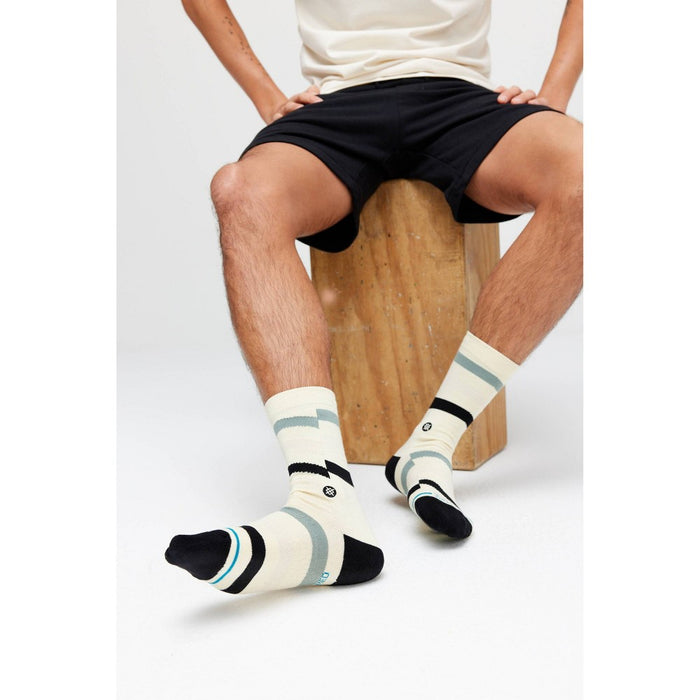 STANCE x WADE Men's Striped Slant Crew Socks - Tan 6-12