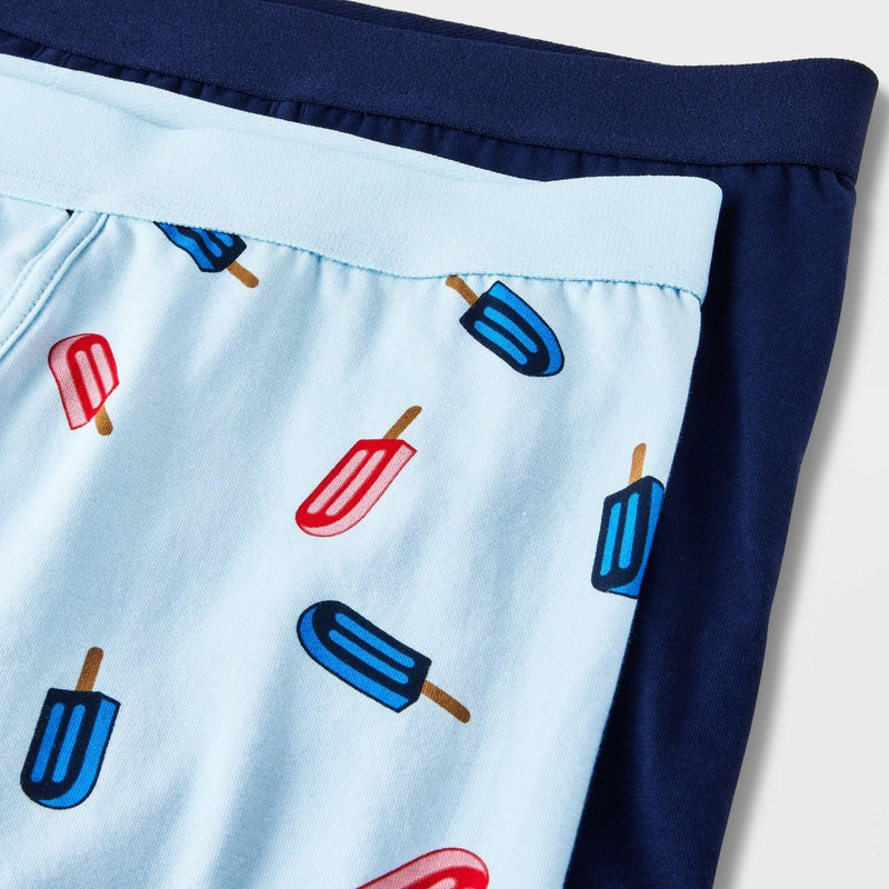 Men's Popsicle Print Boxer Briefs 2pk - Goodfellow & Co Light Blue S