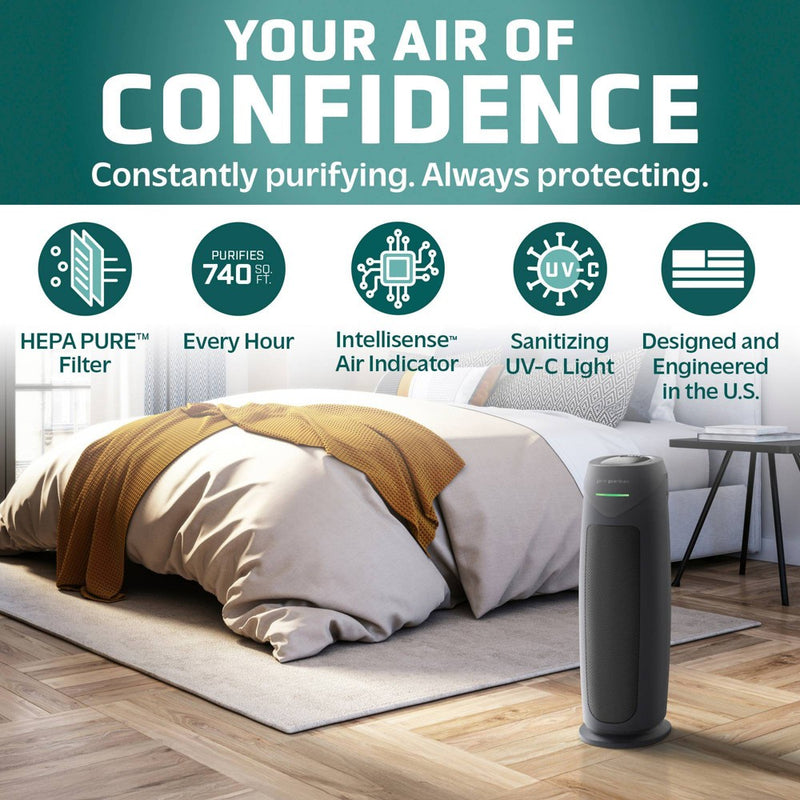 Germ Guardian Intelligent 22in Tower Air Purifier HEPA Filter UV-C Intellisense with AQI: UV Light Sanitizer, 500-800 sq. ft. Coverage (LOCAL PICKUP ONLY)